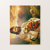 Jesus and Lamb Christian Divine Comfort Legpuzzel (Verticaal)