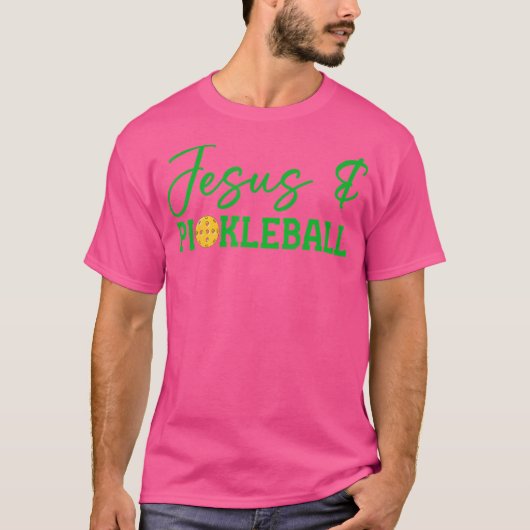 Jesus And Pickleball Funny Christian Pickleball Pl T-shirt (Voorkant)