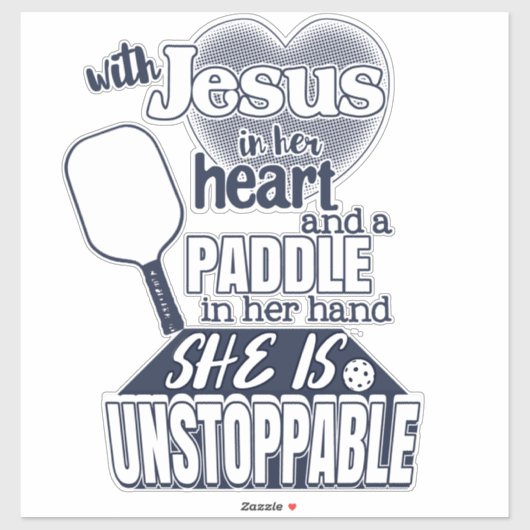 Jesus and Pickleball Womens Quote Sticker (Vel)
