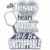 Jesus and Pickleball Womens Quote Sticker (Voorkant)
