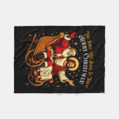 Jesus And Santa The Boys Are Back In Town Funny Ch Fleece Deken (Voorkant (Horizontaal))
