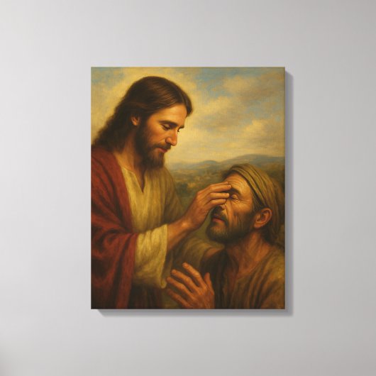 Jesus and the Blind Man™ LDS Muurschildersdoek Canvas Afdruk (Voorkant)