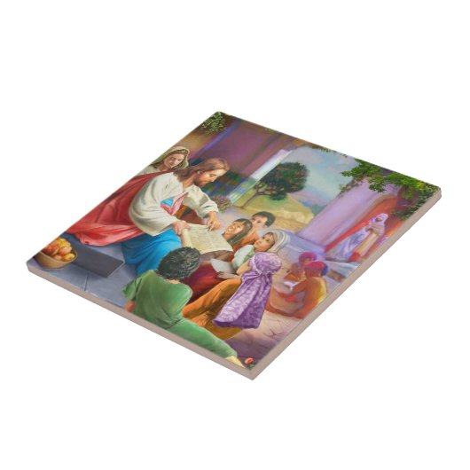 Jesus and the children tegeltje (Zijkant)