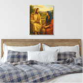 Jesus And Woman At The Well ™ LDS Muurschildering  Canvas Afdruk (Insitu (Slaapkamer))
