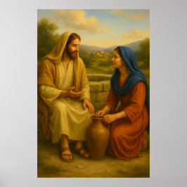 Jesus And Woman At The Well™ LDS Wall Poster