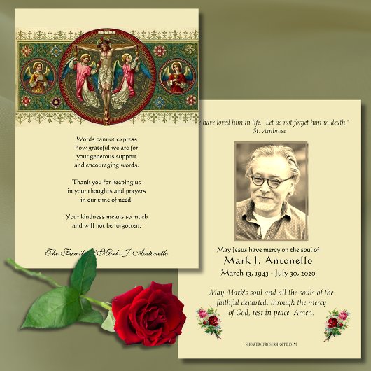 Jesus Angels Sympathie Begrafenis Katholiek Bedankkaart