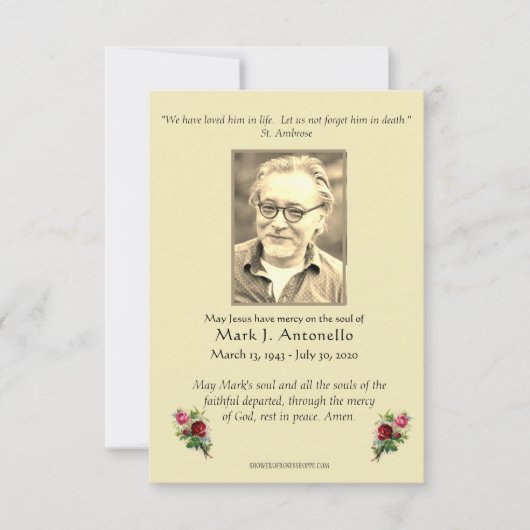 Jesus Angels Sympathie Begrafenis Katholiek Bedankkaart (Voorkant)