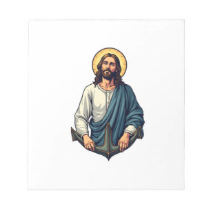 Jesus Anker Hoop Vintage Gravure T-shirt 2 Notitieblok