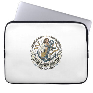 Jesus Anker Hoop Zegel Jesus Anker Hoop Zegel Chri Laptop Sleeve
