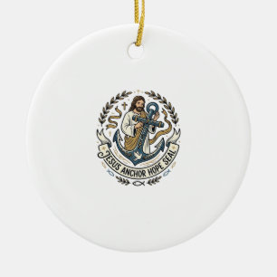 Jesus Anker Hoop Zegel Jezus Anker Hoop Zegel Chri Keramisch Ornament