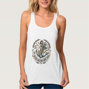 Jesus Anker Hoop Zegel Jezus Anker Hoop Zegel Chri Tanktop