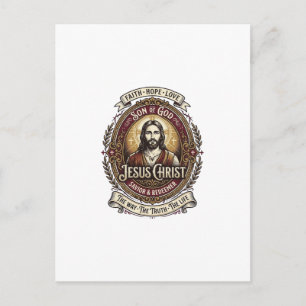 Jesus Antiek Erfstuk Grafische T-shirt Christelijk Briefkaart