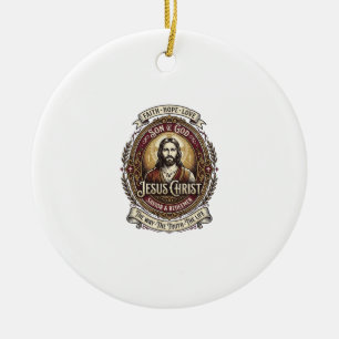Jesus Antiek Erfstuk Grafische T-shirt Christelijk Keramisch Ornament