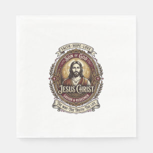 Jesus Antiek Erfstuk Grafische T-shirt Christelijk Servet