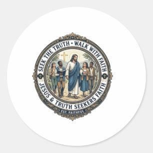 Jesus Apologetiek Theologie Nerd T-shirt Op geloof Ronde Sticker