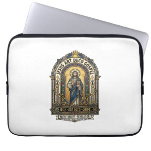 Jesus Art Deco Evangelie Jezus Art Deco Christelij Laptop Sleeve