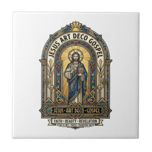 Jesus Art Deco Evangelie Jezus Art Deco Christelij Tegeltje