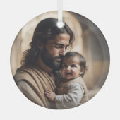 Jesus Art Glas Ornament (Voorkant)