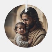 Jesus Art Glas Ornament (Achterkant)