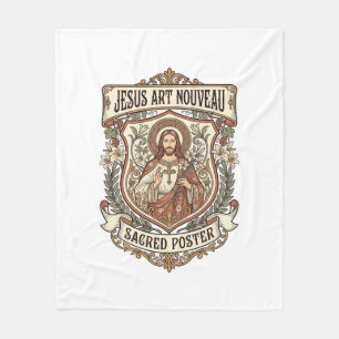 Jesus Art Nouveau Heilige Poster Jesus Art Nouveau Fleece Deken