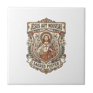 Jesus Art Nouveau Heilige Poster Jesus Art Nouveau Tegeltje