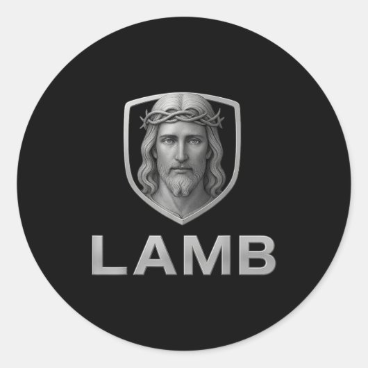 Jesus As The Lamb Iconic Christian Image  Ronde Sticker (Voorkant)