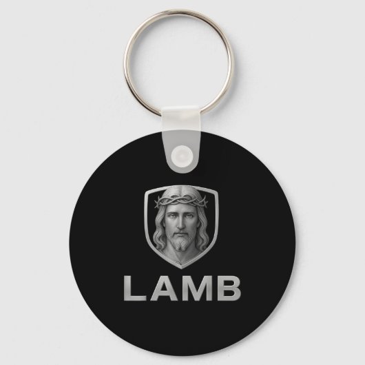 Jesus As The Lamb Iconic Christian Image  Sleutelhanger (Voorkant)