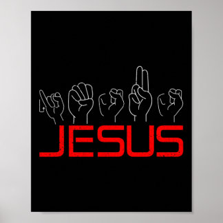 Jesus Asl American Sign Language Christian Deaf Aw Poster