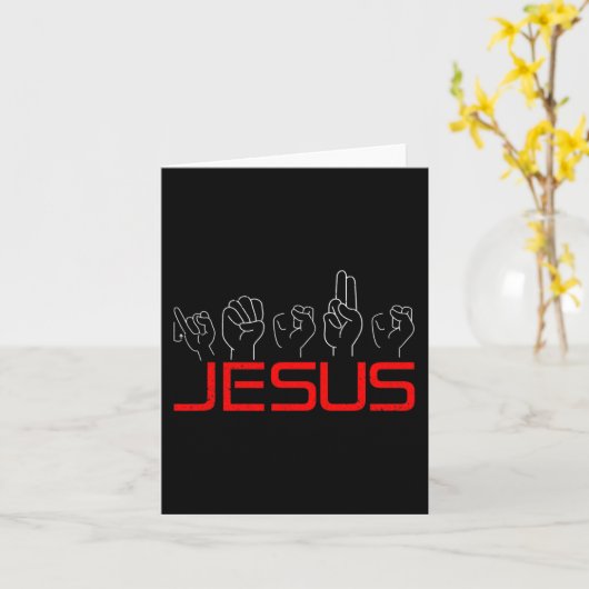 Jesus ASL Amerikaanse gebarentaal Christelijke dov Kaart (Gele Bloem)