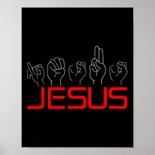 Jesus ASL Amerikaanse gebarentaal Christelijke dov Poster
