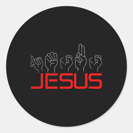 Jesus ASL Amerikaanse gebarentaal Christelijke dov Ronde Sticker (Voorkant)