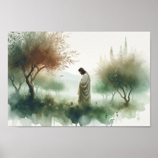 Jesus at the garden of gethsemane poster (Voorkant)