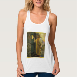 Jesus At Your Door with a gold foil design Tanktop