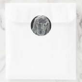Jesus B&W Afbeelding Ronde Sticker (Tas)