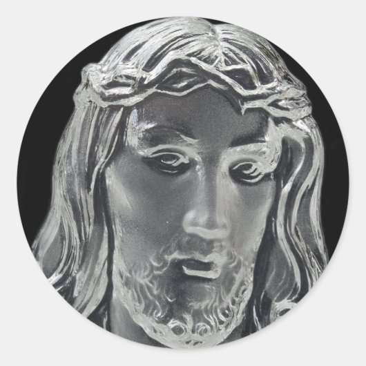 Jesus B&W Afbeelding Ronde Sticker (Voorkant)