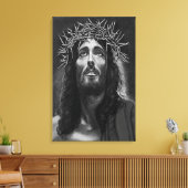 Jesus B&W Wrapped Canvas (Insitu (Woonkamer))