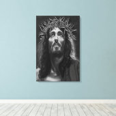 Jesus B&W Wrapped Canvas Afdruk (Insitu (Houten vloer))