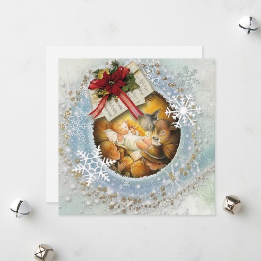 Jesus baby feestdagenkaart (Voorkant / Achterkant in situ)