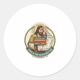 Jesus Bankkaart Geblokkeerd Verdachte Bar Tab Frau Ronde Sticker