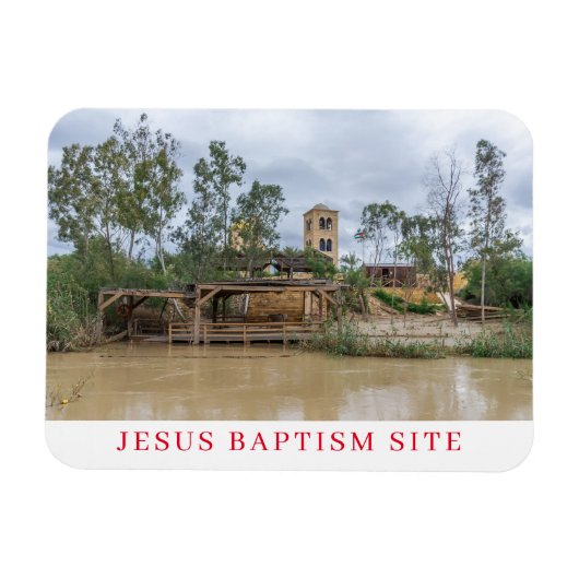 Jesus Baptism Site uitzicht koelkastmagneet Magneet (Horizontaal)
