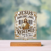Jesus Barcode Label Verlost Jesus Barcode Label Ve Acryl Bord (Neutraal)