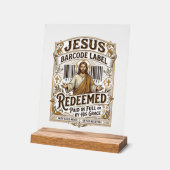 Jesus Barcode Label Verlost Jesus Barcode Label Ve Acryl Bord (Hoek)