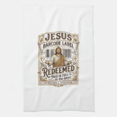 Jesus Barcode Label Verlost Jesus Barcode Label Ve Theedoek (Verticaal)