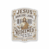 Jesus Barcode Label Verlost Jesus Barcode Verlos (Voorkant)
