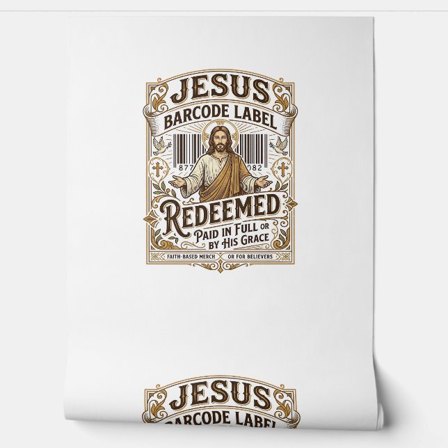 Jesus Barcode Label Verlost Jesus Barcode Verlos Behang (Afrollen)