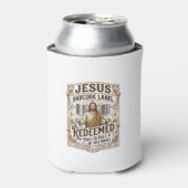 Jesus Barcode Label Verlost Jesus Barcode Verlos Blikjeskoeler (Blikje Voorkant)