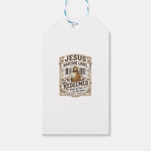 Jesus Barcode Label Verlost Jesus Barcode Verlos Cadeaulabel (Voorkant)