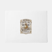 Jesus Barcode Label Verlost Jesus Barcode Verlos Deurmat (Voorkant)