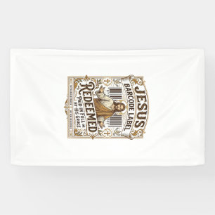 Jesus Barcode Label Verlost Jesus Barcode Verlos Spandoek