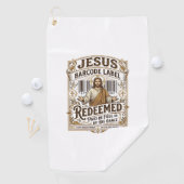 Jesus Barcode Label Verlost Jesus Barcode Verlost Golfhanddoek (Insitu)